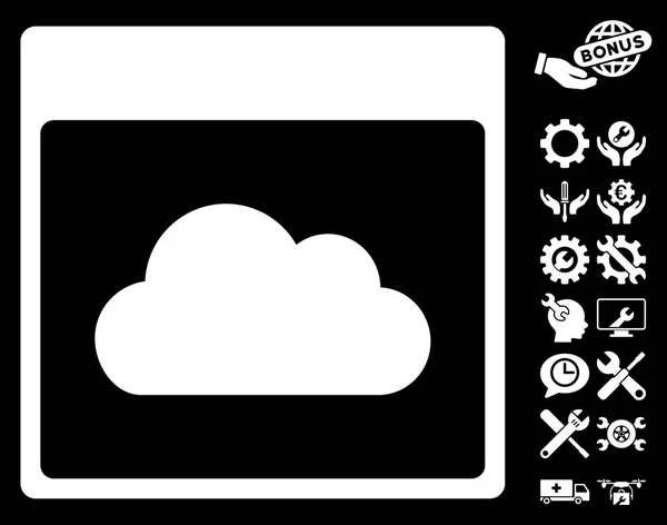 Página de calendário na nuvem Ícone vetorial com bônus — Vetor de Stock