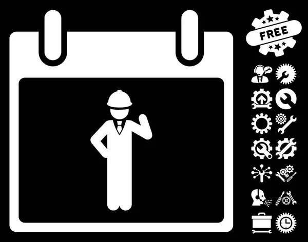 Ingenieur dag Vector kalenderpictogram met Bonus — Stockvector