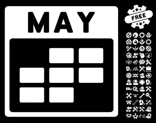 Május Calendar rács Vector Icon bónusz — Stock Vector