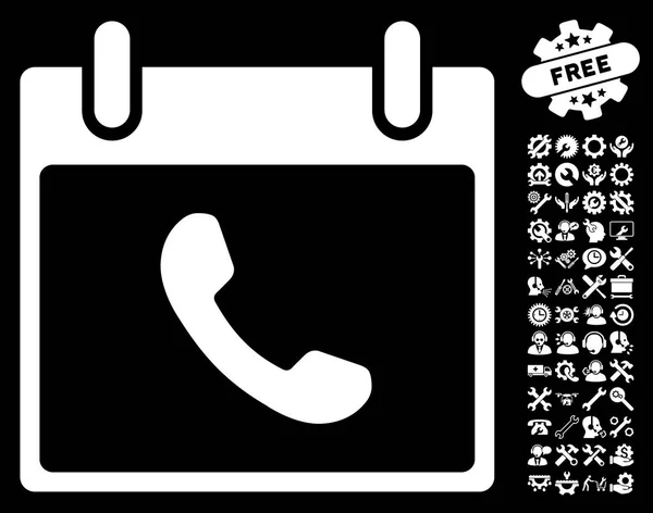 Telefon Kalendertag Vektor-Symbol mit Bonus — Stockvektor