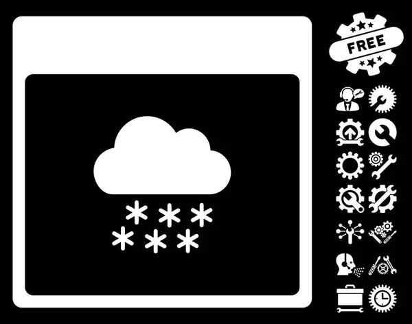 Snow Cloud kalenderikonen sidan vektor med Bonus — Stock vektor