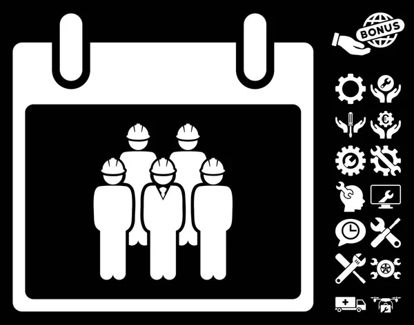 Mitarbeiter Kalendertag Vektor-Symbol mit Bonus — Stockvektor