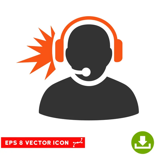 Fones de ouvido do operador Sinal Vector Eps Icon — Vetor de Stock