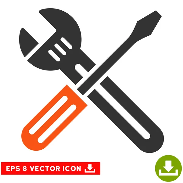 Spanner And Screwdriver Vector Eps Icon — Stock Vector