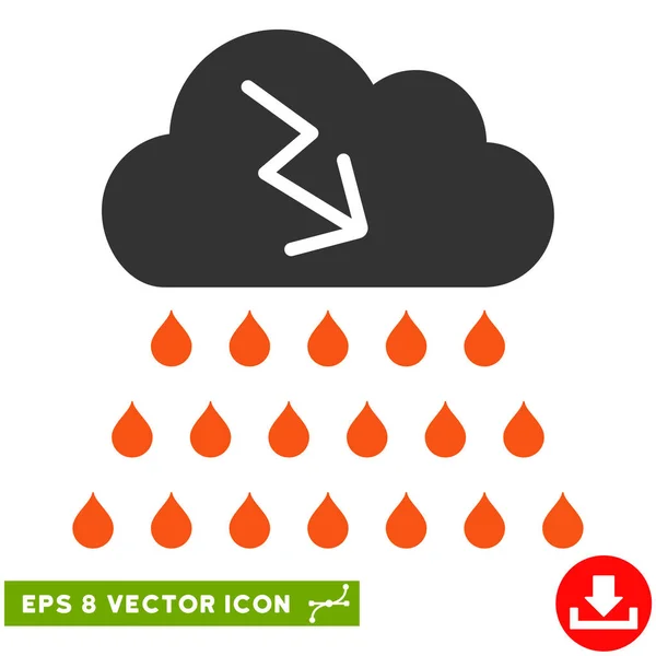 Orage Pluie Nuage Vecteur Eps Icône — Image vectorielle