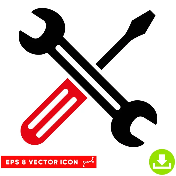 Schraubenschlüssel und Schraubendreher Vektor eps icon — Stockvektor