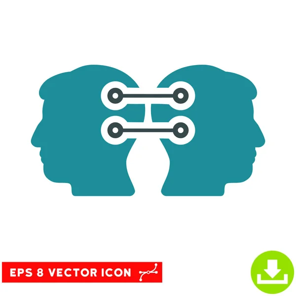 Dual Heads Schnittstelle Verbindungsvektor eps Symbol — Stockvektor
