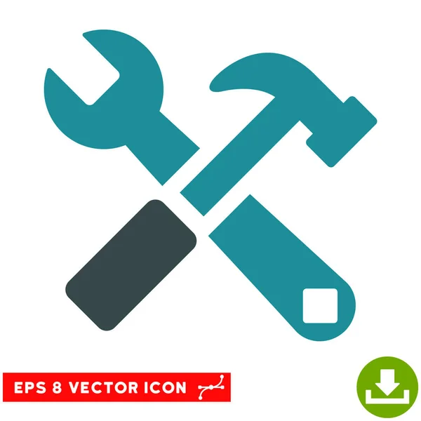 Hammare och skiftnyckel vektor EPS-ikonen — Stock vektor