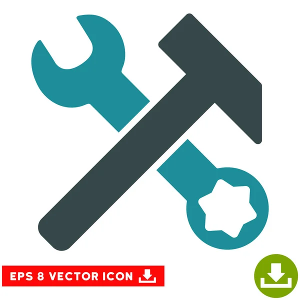 Martillo y llave inglesa Vector Eps icono — Archivo Imágenes Vectoriales
