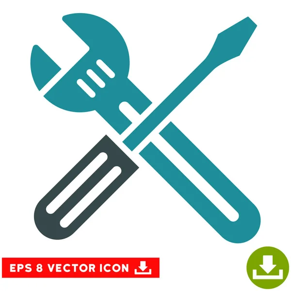 Moersleutel en schroevendraaier Vector EPS-pictogram — Stockvector