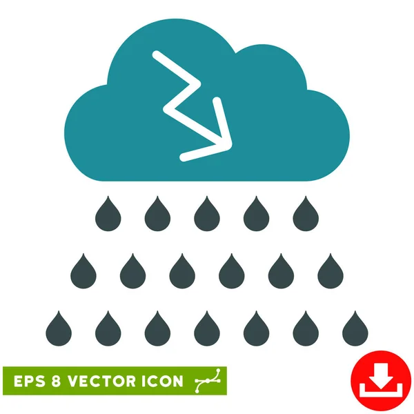 Thunderstorm Rain Cloud Vector Eps Icon