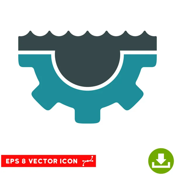 Water Service Gear Vector Eps Icon — Stock Vector