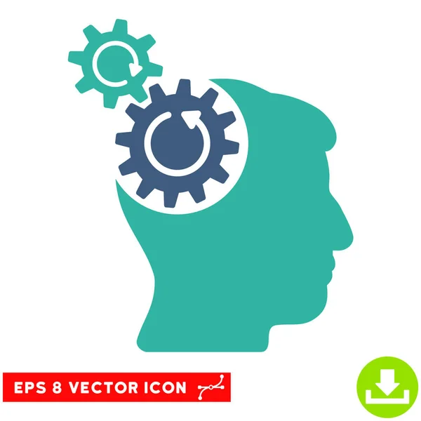 Kopf Zahnräder Rotationsvektor eps Symbol — Stockvektor