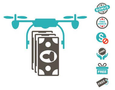Drone banknotlar ödeme simgesi ücretsiz bonus