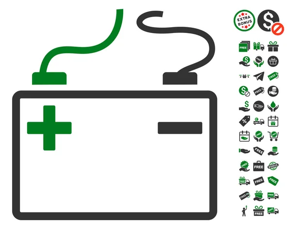 Ícone acumulador com bônus grátis — Vetor de Stock