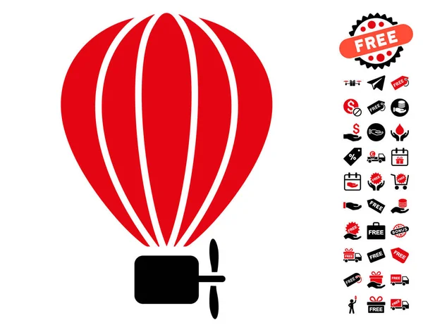 Luftballon-Symbol mit kostenlosem Bonus — Stockvektor
