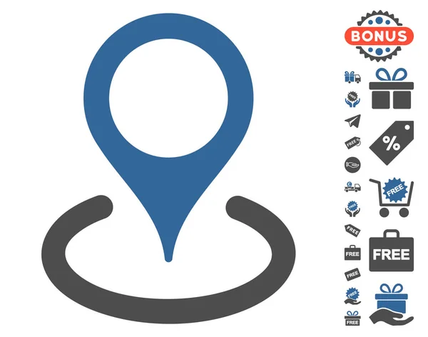 Location Icon With Free Bonus — Stock Vector