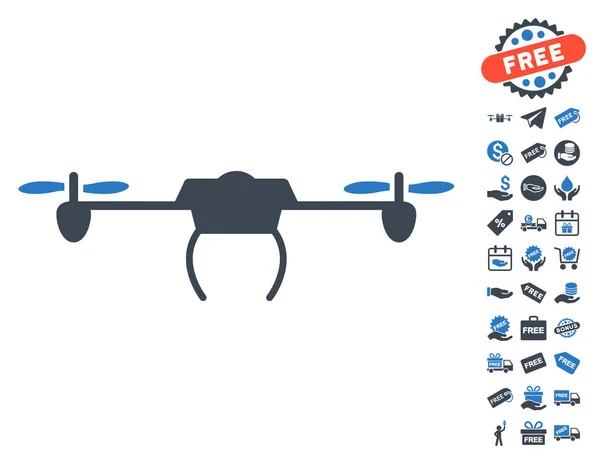 Drone Icon With Free Bonus — Stock Vector