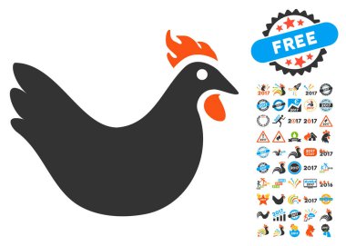 Bonus 2017 yıl ile tavuk simge simgeler