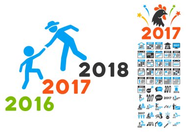 Yıl yardım etmek Guys 2017 yıl simgesiyle Bonus sembolü