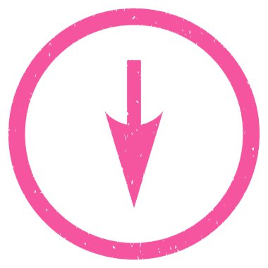 Aşağı ok simgesi lastik damgası keskin