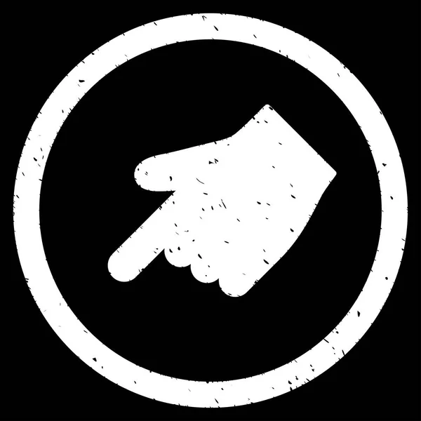 Dedo indicador esquerda para baixo direção ícone selo de borracha —  Vetores de Stock