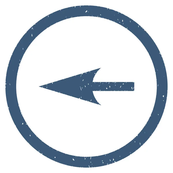 Sharp Left Arrow Icon Rubber Stamp — Stock Vector