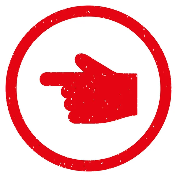 Index Finger Stânga Direcție Icon de cauciuc timbru — Vector de stoc