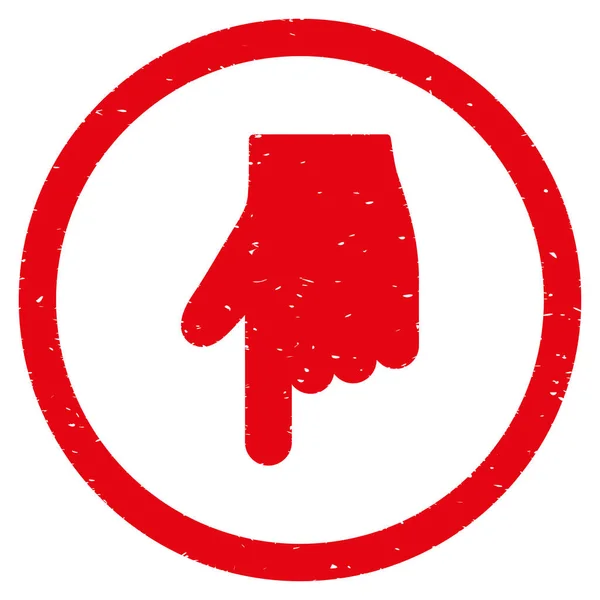 Dedo indicador para baixo direção ícone selo de borracha —  Vetores de Stock