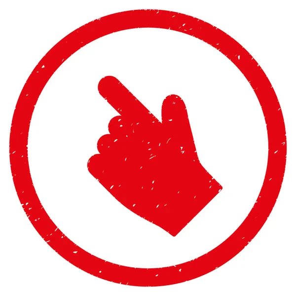 Dedo indicador esquerda para cima direção ícone de borracha carimbo —  Vetores de Stock