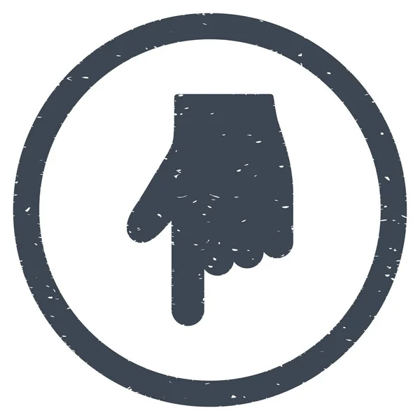 Índice Finger Down Direction Icono Sello de goma — Vector de stock