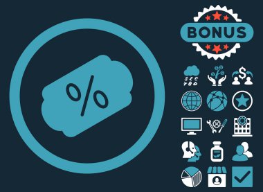 Etiket düz glif simgesi Bonus ile indirim