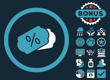 Bonus kupon düz glif simgesiyle indirim