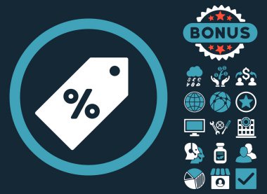 Etiketi düz glif simgesi Bonus ile indirim