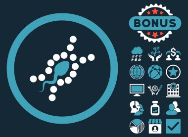 Bonus ile DNA çoğaltma düz glif simgesi