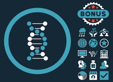Bonus ile DNA düz glif simgesi