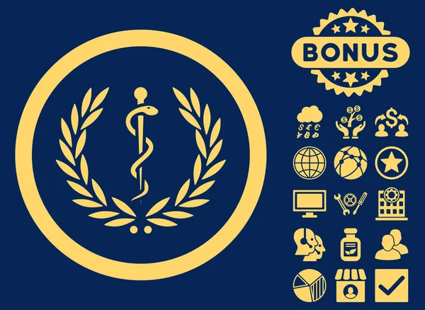 Gezondheidszorg embleem platte Glyph pictogram met Bonus — Stockfoto