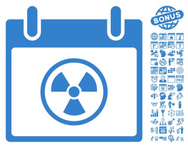 Atomik takvim gün düz vektör simge Bonus ile