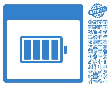 Pil takvim sayfa düz vektör simgesi Bonus ile