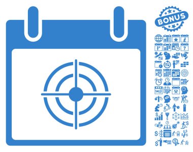 Bullseye takvim gün düz vektör simge Bonus ile