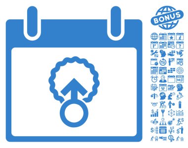 Hücre penetrasyon takvim gün düz vektör simgesi Bonus ile