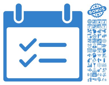 Öğeleri takvim gün düz vektör simge Bonus ile kontrol