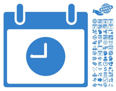 Saat takvim gün düz vektör simgesi Bonus ile