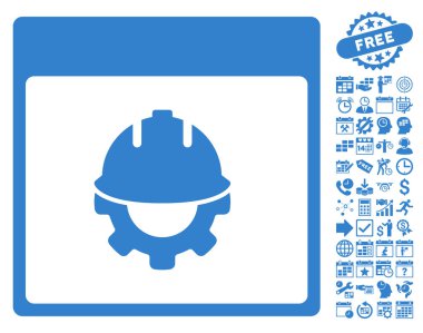 Bonus ile Geliştirme takvim sayfa düz vektör simgesi