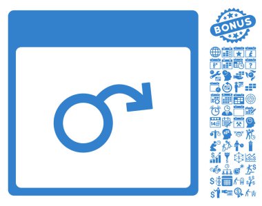 İktidarsızlık takvim sayfa düz vektör simge Bonus ile