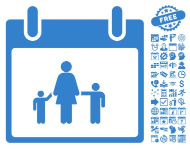 Bonus ile anne takvim günü düz vektör simgesi