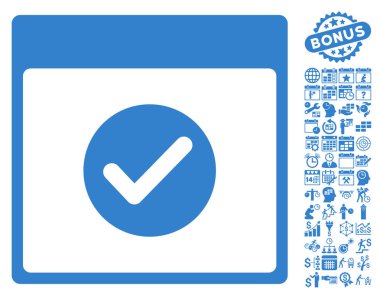 Ok takvim gün düz vektör simge Bonus ile