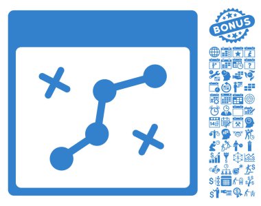 Yol puan Bonus ile sayfa düz vektör simge takvim