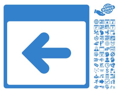 Önceki takvim gün düz vektör simge Bonus ile