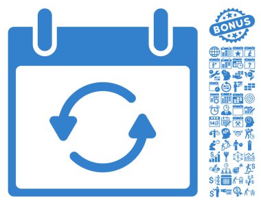 Takvim gün düz vektör simge Bonus ile yenileme